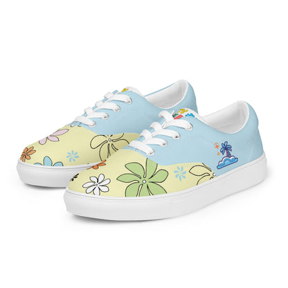 Leaf Aloha | Hawaiian Canvas Shoes - Island Blue