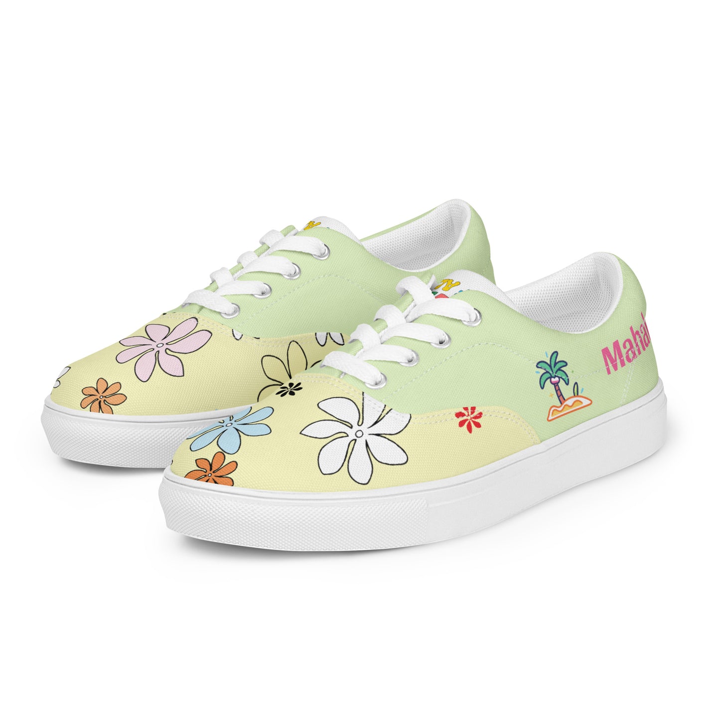 Leaf Aloha | Hawaiian Canvas Shoes - Palm Green