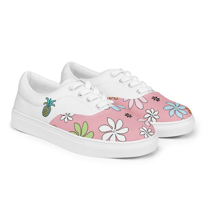 Leaf Aloha | Hawaiian Canvas Shoes - White Sand