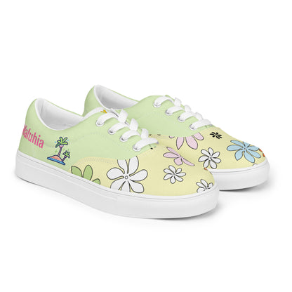 Leaf Aloha | Hawaiian Canvas Shoes - Palm Green