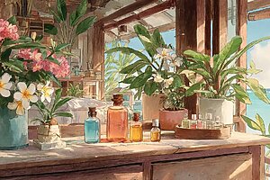 リラックスするハワイの暮らし – Hawaiian relaxation lifestyle painting