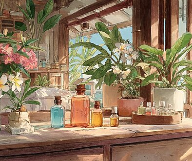 リラックスするハワイの暮らし – Hawaiian relaxation lifestyle painting