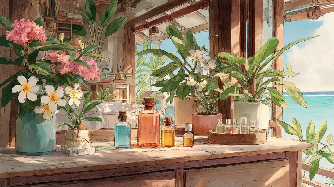 リラックスするハワイの暮らし – Hawaiian relaxation lifestyle painting