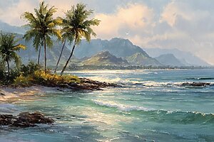 癒しのハワイ風景アート – Healing Hawaiian landscape painting