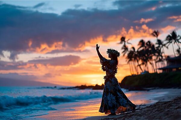 leaf aloha art (19) Waikiki Sunset|街と海が溶け合うワイキキの夕景。大人の余韻を楽しむアートシリーズ。