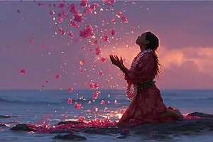 情熱のフラ – Hula dance bathed in red Hawaiian light