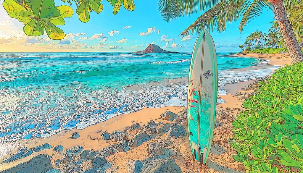 Hawaiian mornings as told by surfboards