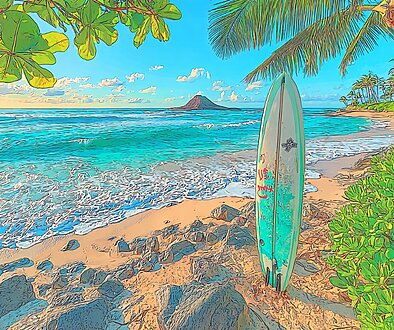 Hawaiian mornings as told by surfboards