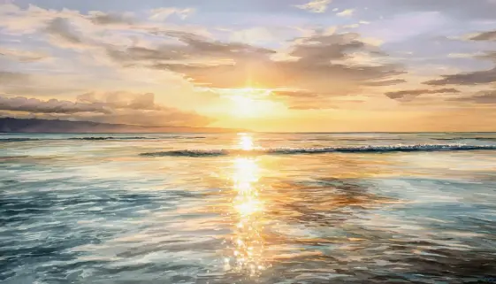 夕暮れのハワイの海と静かな空が広がる風景が、Kuleanaの意味する自分の役割と調和を象徴するイメージ