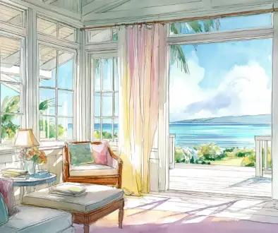 海の光がやさしく差し込むハワイの穏やかな風景が、Maluhiaの意味する平和と癒しの空間を象徴するイメージ