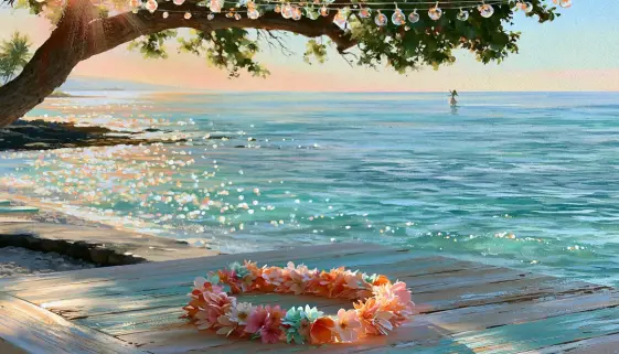 火山と青い海が広がるハワイ島で、ゆっくりと流れる時間を感じる穏やかな風景